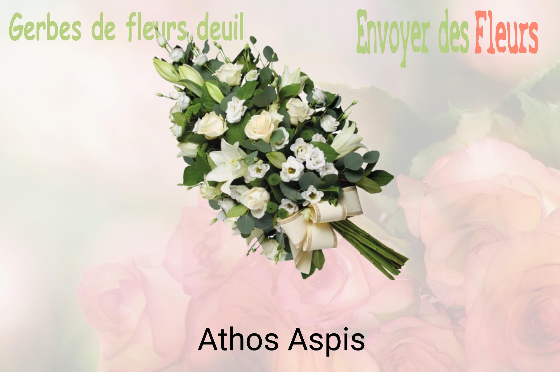 Gerbe de fleurs de deuil livrée à Athos-Aspis